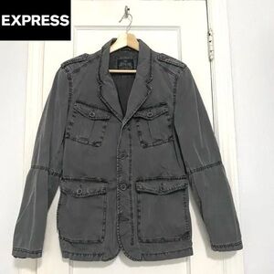 Express Men's Gray Military Detail Blazer | Size: Small / 36S | Color: Gray